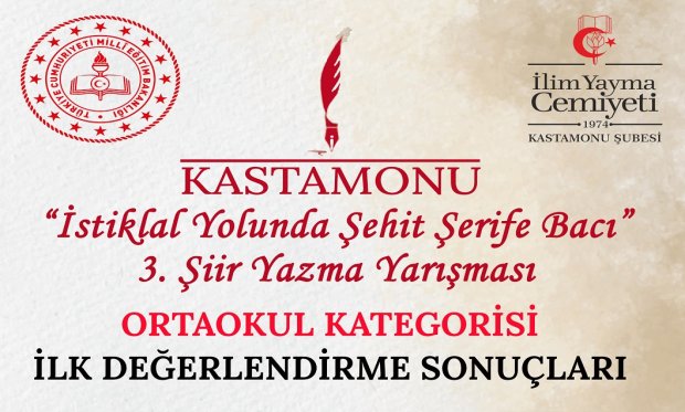 ŞİİR YAZMA YARIŞMASI İLK DEĞERLENDİRME SONUÇLARI
